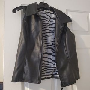 MB design black faux leather vest